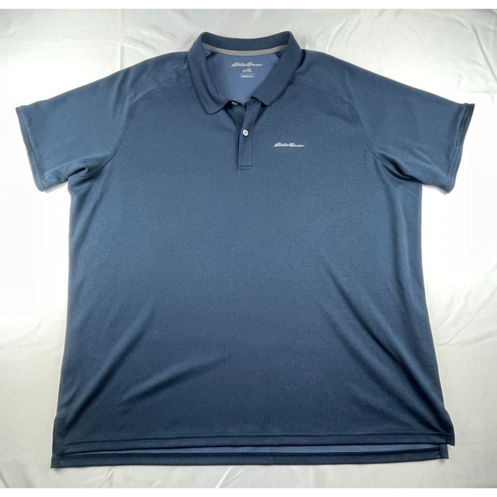 EDDIE BAUER POLO SHIRT MENS 2XL BLUE FREEDRY PERFORMENCE SHORT SLEEVE GOLF CASUA